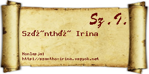 Szánthó Irina névjegykártya